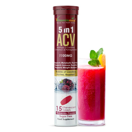 Vitaminnica ACV Moringa 5-in-1- 15 Effervescent Tablets – Ultimate Detox & Metabolism Booster