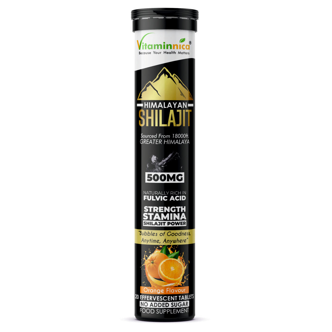 Vitaminnica Shilajit Resin 20g with Free Shilajit Effervescent Tablets Orange Flavour- 20 Count