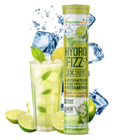 Vitaminnica Hydro Fizz- 20 Effervescent Tablets | Ultimate Hydration, Electrolytes & Vitamin Boost