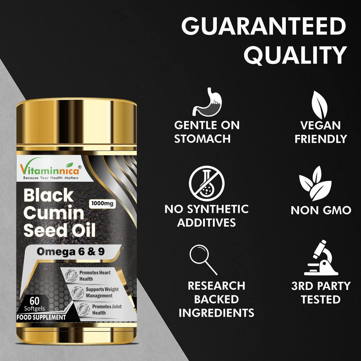 Vitaminnica Black Cumin Seed Oil 1000mg - 60 Capsules
