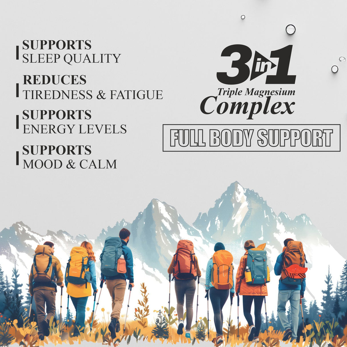 Vitaminnica Magnesium 3-in-1 Effervescent Tablets | Malate, Glycinate & Citrate for Muscle Health, Relaxation, Stress & Sleep | 15 Tablets