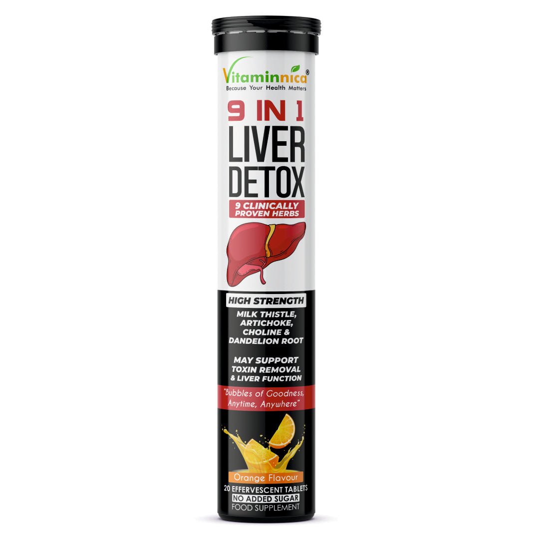 Vitaminnica 9-in-1 Liver Detox Effervescent Tablets – Advanced Liver Cleanse- 20 Effervescent Tablets