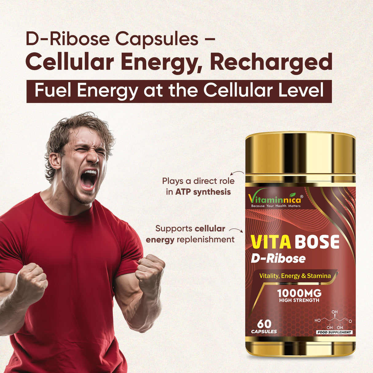Vitaminnica Vita Bose D-Ribose- 60 Capsules