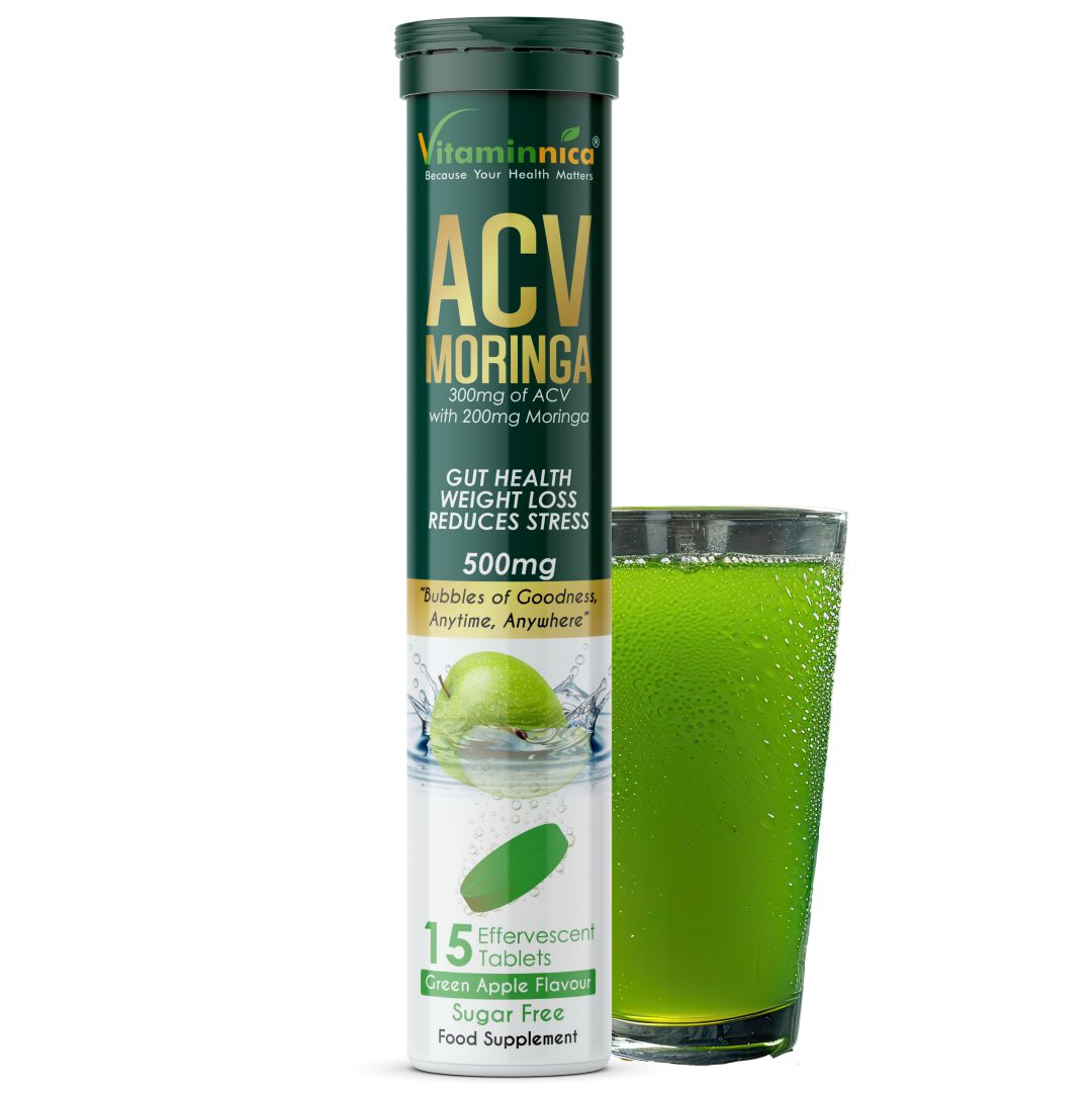 Vitaminnica ACV Moringa Effervescent- 15 Tablets | Supports Digestion, Detox & Weight Management