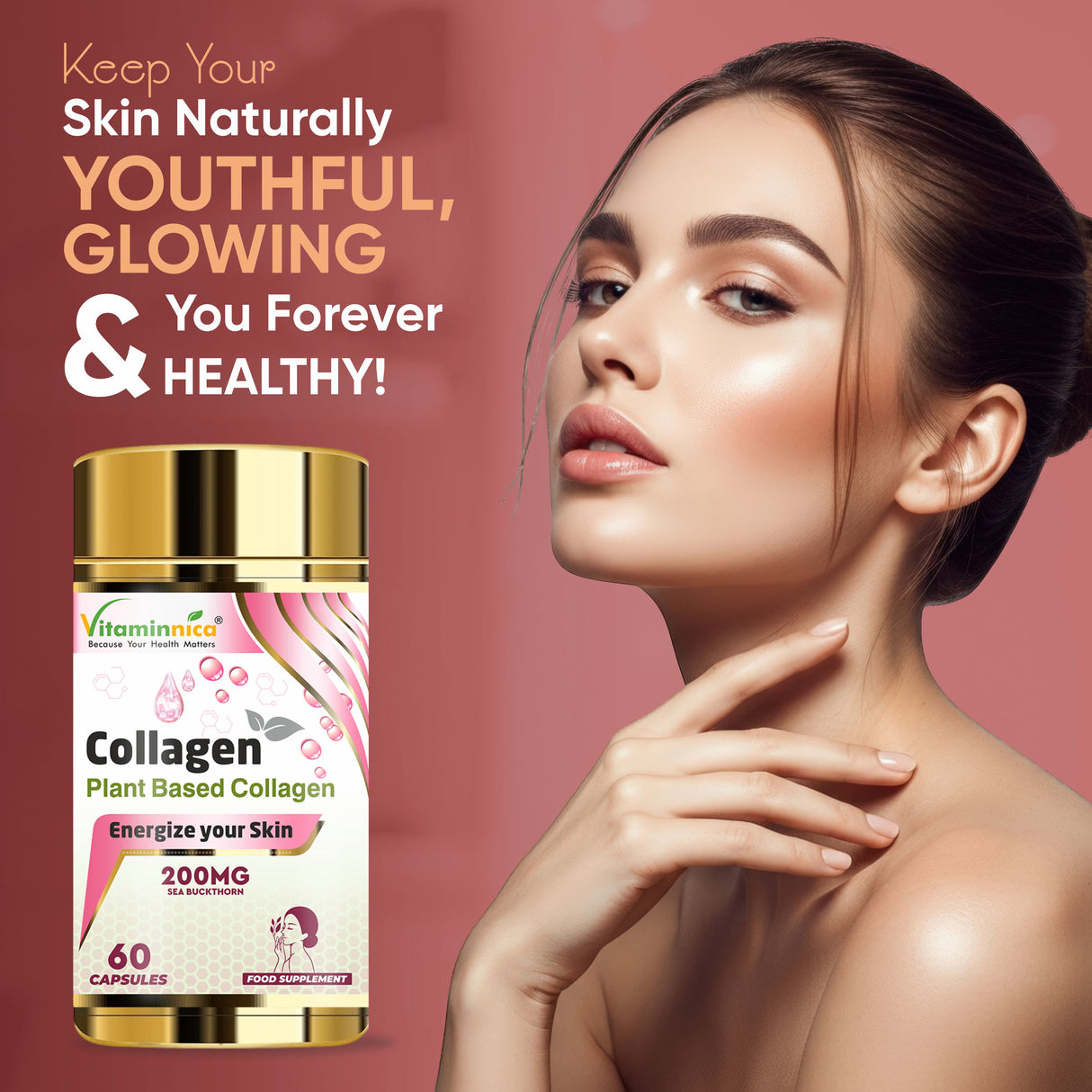 Collagène à base de plantes Vitaminnica - 60 capsules