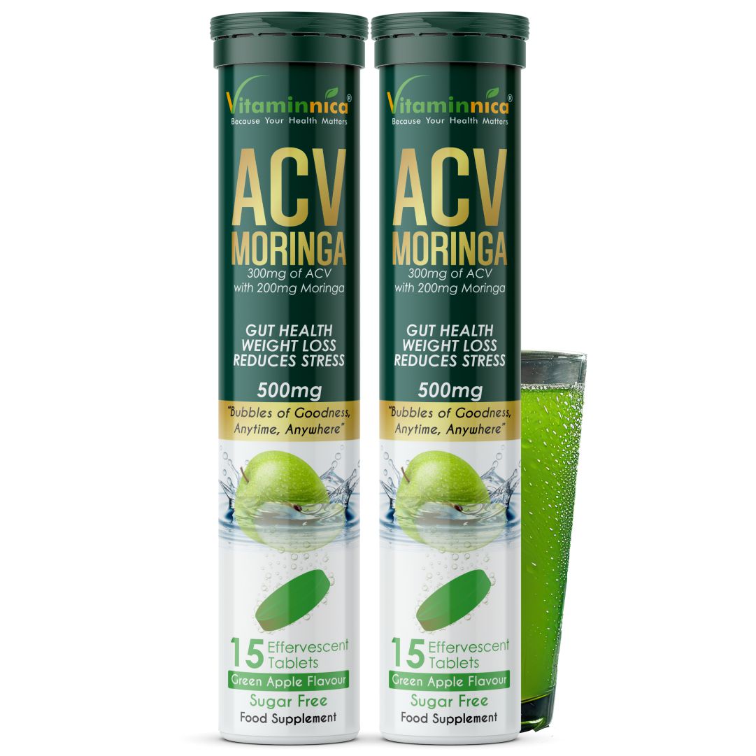 Vitaminnica ACV Moringa Effervescent- 15 Tablets | Supports Digestion, Detox & Weight Management