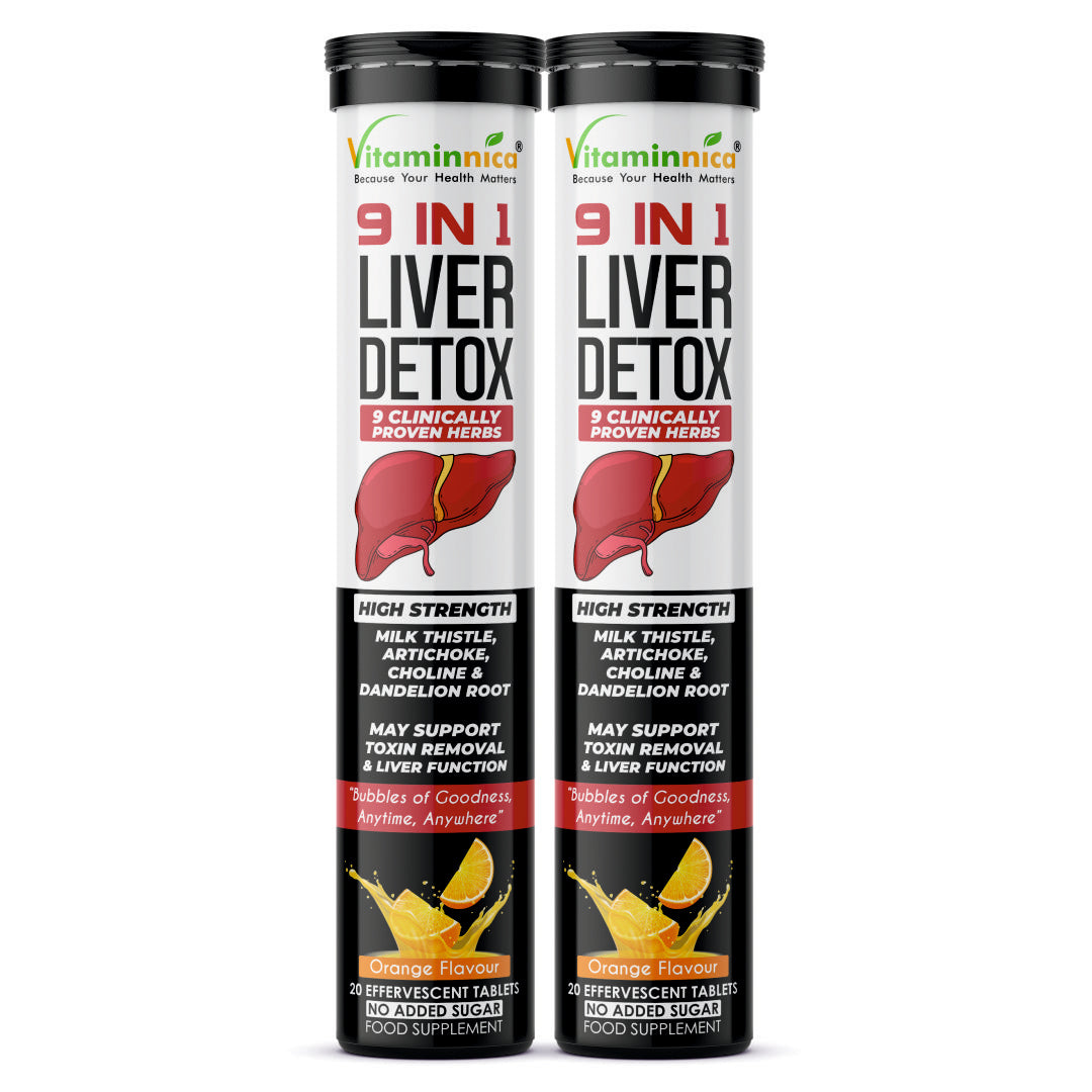 Vitaminnica 9-in-1 Liver Detox Effervescent Tablets – Advanced Liver Cleanse- 20 Effervescent Tablets