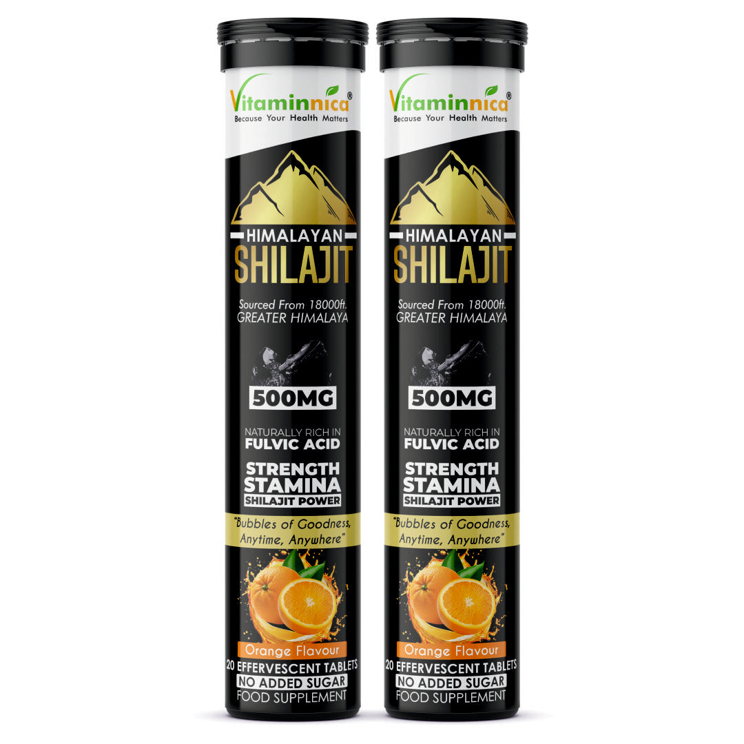 Vitaminnica Shilajit- 20 Effervescent Tablets – Natural Energy, Strength & Stamina Booster for Men & Women | Himalayan Shilajit Extract with Fulvic Acid for Vitality & Performance