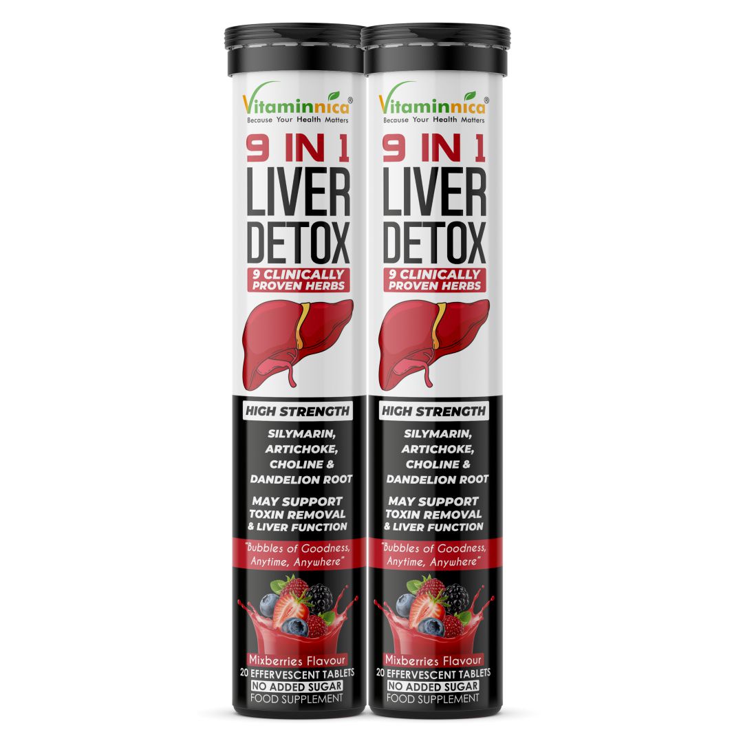 Vitaminnica 9-in-1 Liver Detox- 20 Effervescent Tablets – Advanced Liver Cleanse