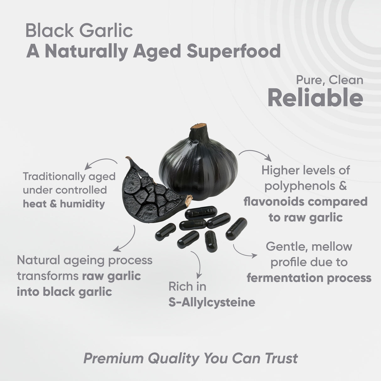 Vitaminnica Schwarzer Knoblauch – Bessere Immunität und Herzgesundheit – 60 Kapseln