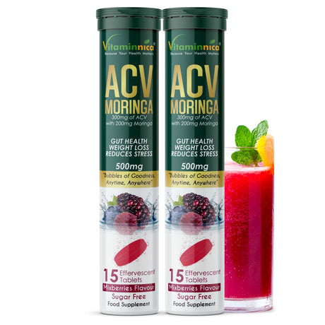 Vitaminnica ACV Moringa Effervescent- 15 Tablets | Supports Digestion, Detox & Weight Management