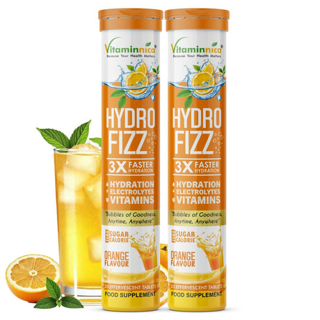 Vitaminnica Hydro Fizz- 20 Effervescent Tablets | Ultimate Hydration, Electrolytes & Vitamin Boost