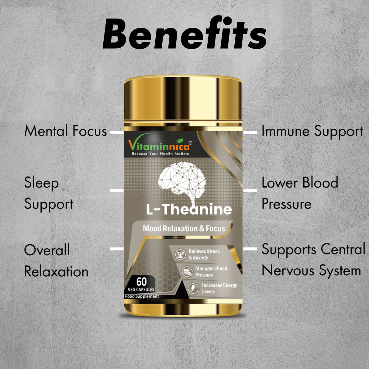 Vitaminnica L-Theanine- 60 Capsules