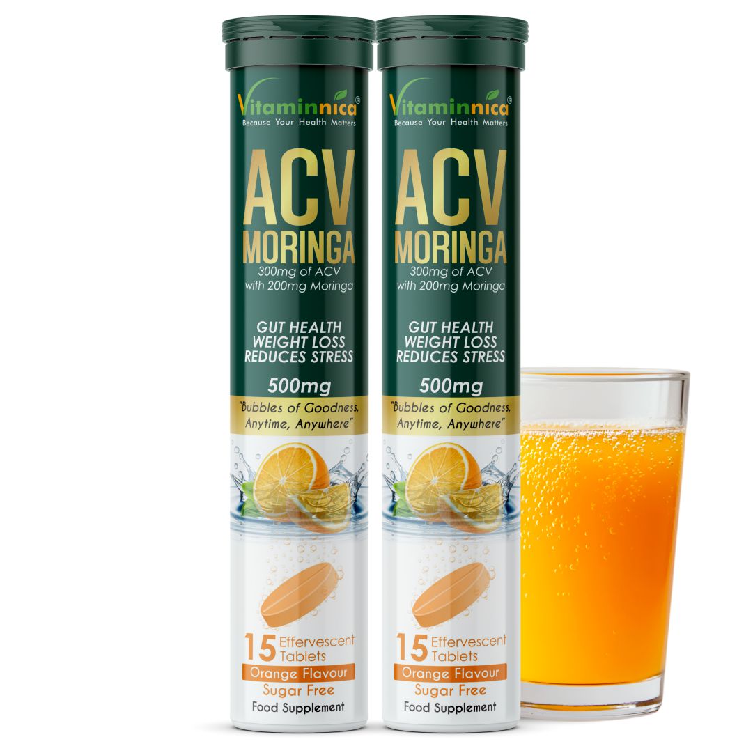 Vitaminnica ACV Moringa Effervescent- 15 Tablets | Supports Digestion, Detox & Weight Management