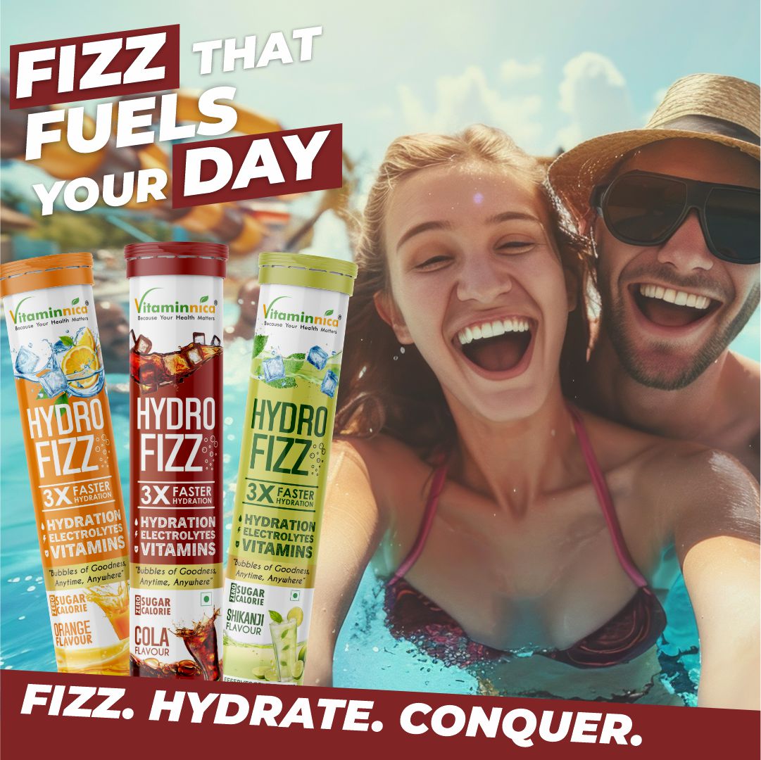 Vitaminnica Hydro Fizz- 20 Effervescent Tablets | Ultimate Hydration, Electrolytes & Vitamin Boost