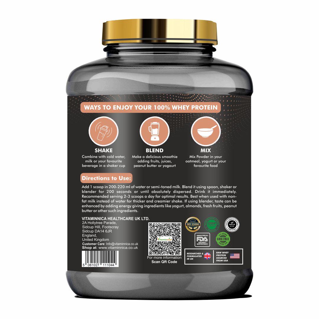 Vitaminnica Vita Gold Whey Protein- 5 Lbs- 75 Servings | Whey Concentrate, Hydrolysed, Isolate Blend |