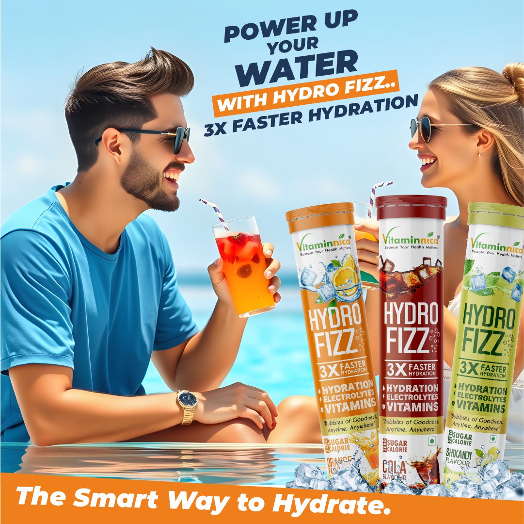 Vitaminnica Hydro Fizz- 20 Effervescent Tablets | Ultimate Hydration, Electrolytes & Vitamin Boost