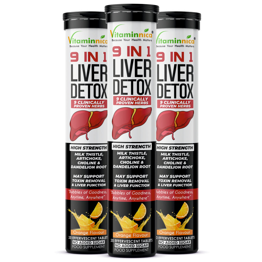 Vitaminnica 9-in-1 Liver Detox Effervescent Tablets – Advanced Liver Cleanse- 20 Effervescent Tablets