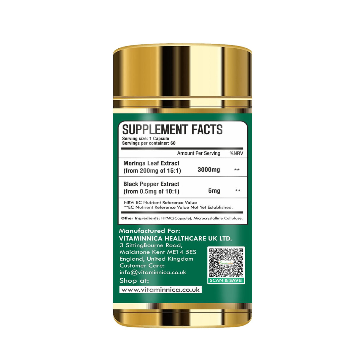 Vitaminnica Moringa Leaf- 60 Capsules