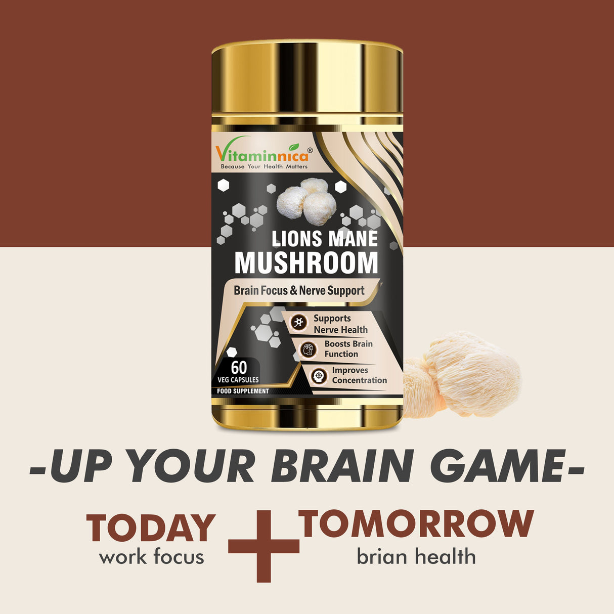 Vitaminnica Lions Mane Mushroom- 60 Capsules
