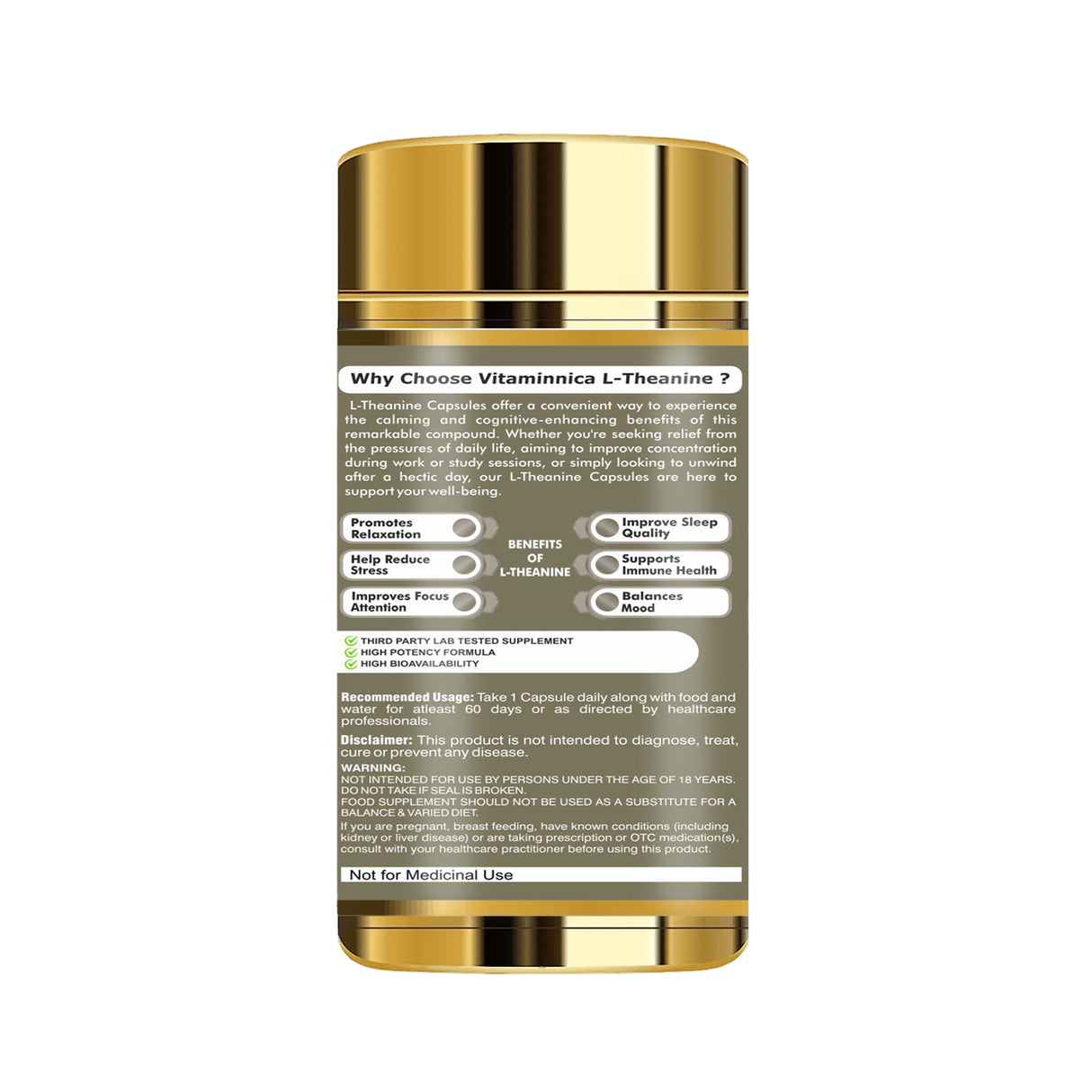 Vitaminnica L-Theanine- 60 Capsules