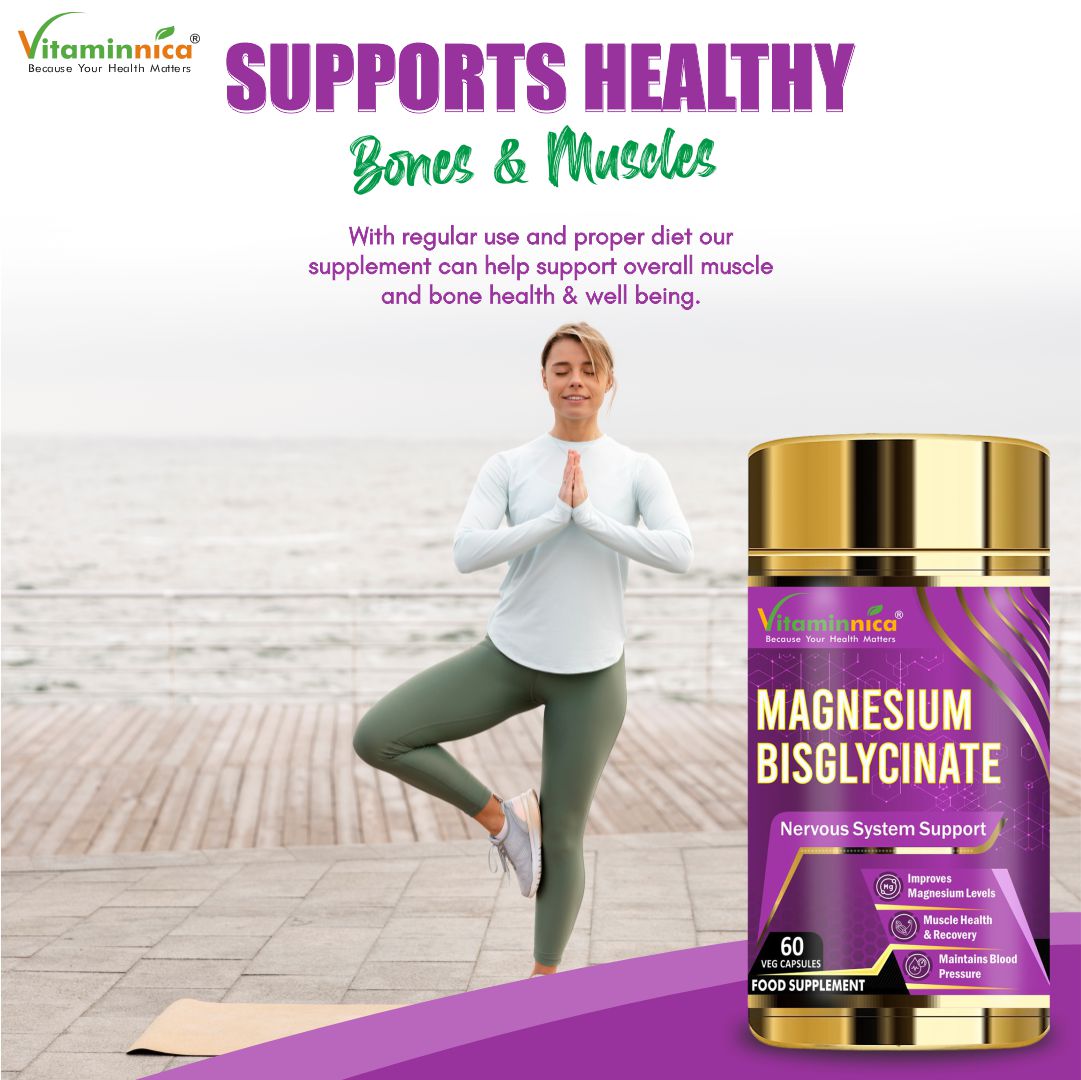 Vitaminnica Magnesium Bisglycinate+ Marine Collagen+ Apple Cider Vinegar & Curcumin- Combo Pack| 180 Capsules