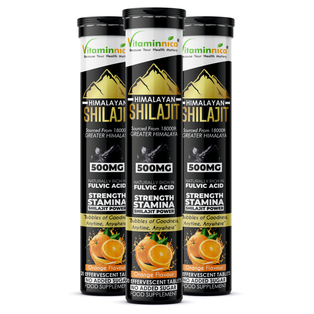 Vitaminnica Shilajit- 20 Effervescent Tablets – Natural Energy, Strength & Stamina Booster for Men & Women | Himalayan Shilajit Extract with Fulvic Acid for Vitality & Performance
