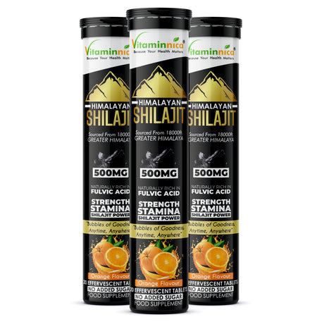 Vitaminnica Shilajit- 20 Effervescent Tablets – Natural Energy, Strength & Stamina Booster for Men & Women | Himalayan Shilajit Extract with Fulvic Acid for Vitality & Performance