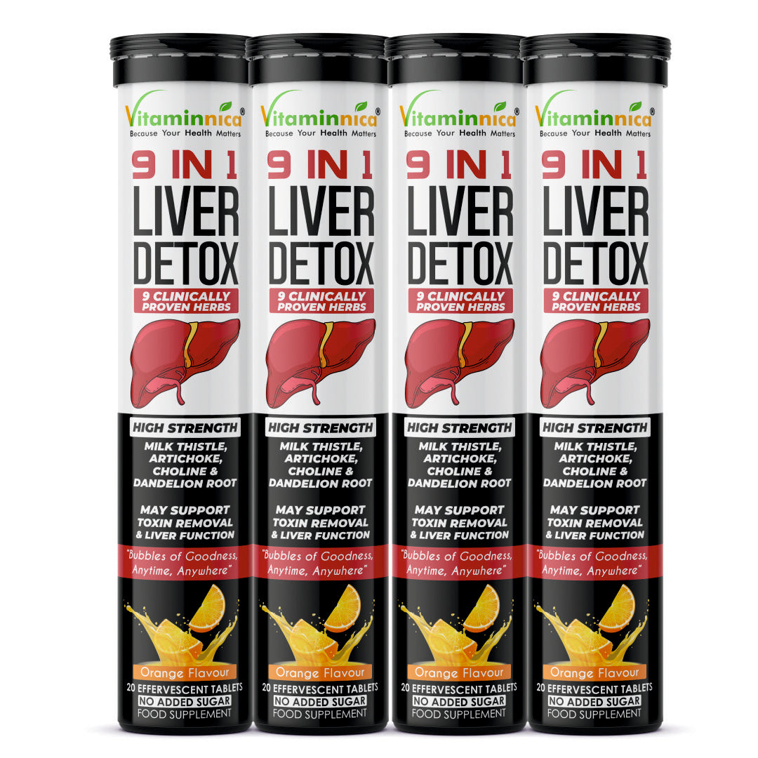 Vitaminnica 9-in-1 Liver Detox Effervescent Tablets – Advanced Liver Cleanse- 20 Effervescent Tablets