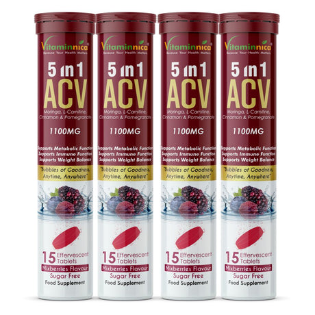 Vitaminnica ACV Moringa 5-in-1- 15 Effervescent Tablets – Ultimate Detox & Metabolism Booster