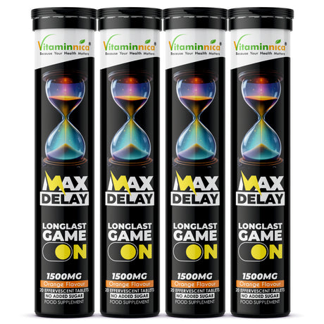 Vitaminnica Max Delay- 20 Effervescent Tablets| Natural Vitality, Performance & Endurance Booster for Men