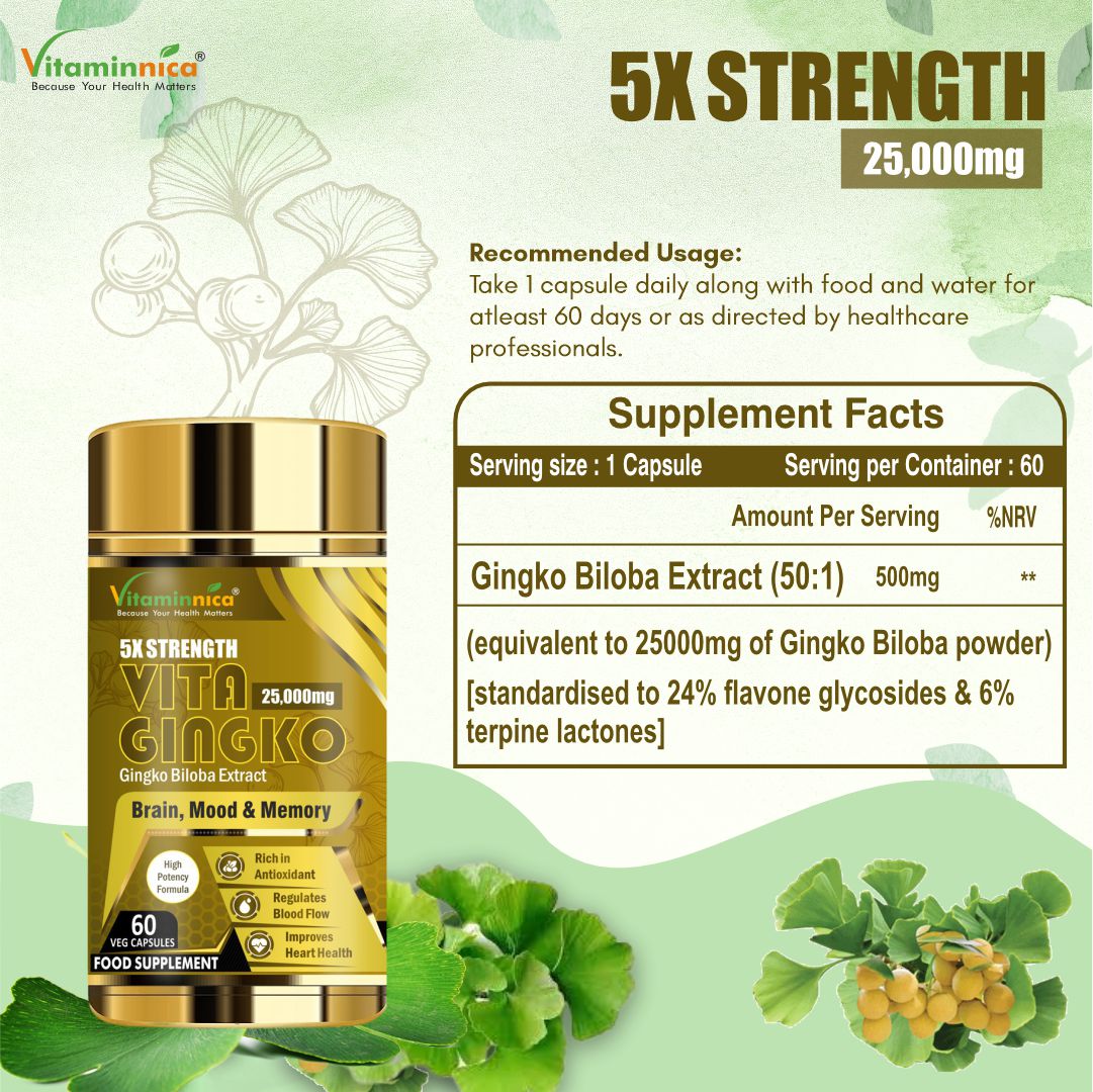 Vitaminnica Vita Gingko 500mg- 60 Capsules