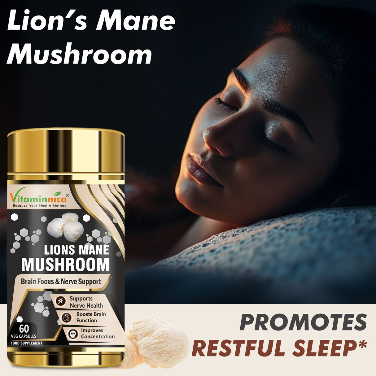 Vitaminnica Lions Mane Mushroom- 60 Capsules