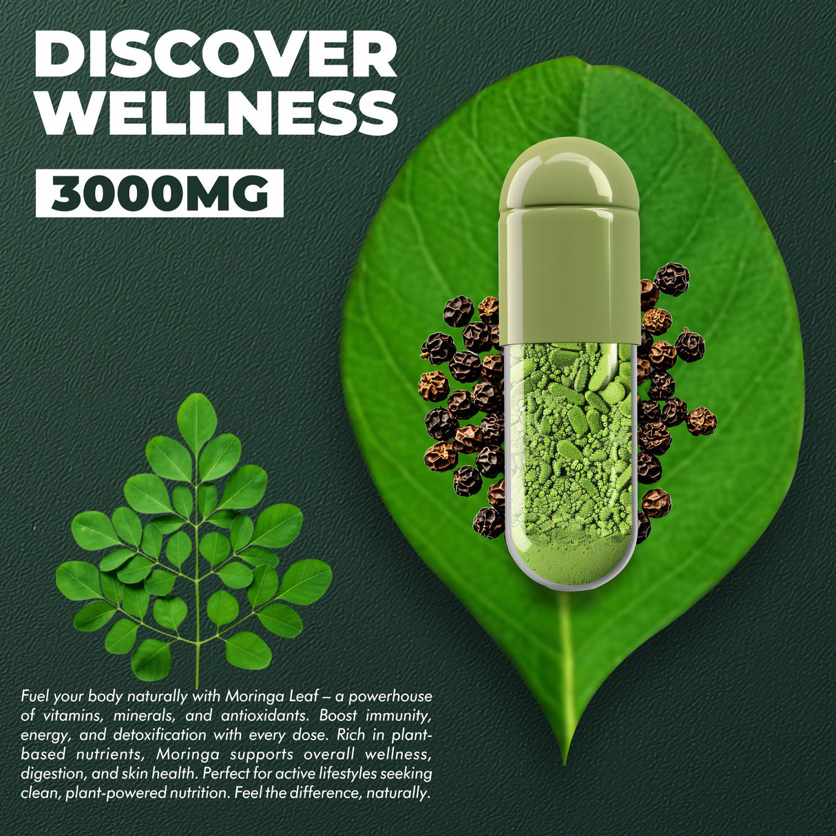 Vitaminnica Moringa-Blatt – 60 Kapseln