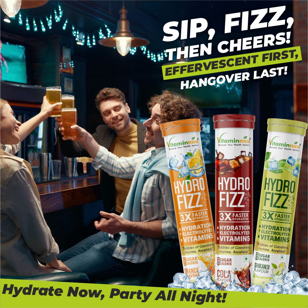 Vitaminnica Hydro Fizz- 20 Effervescent Tablets | Ultimate Hydration, Electrolytes & Vitamin Boost