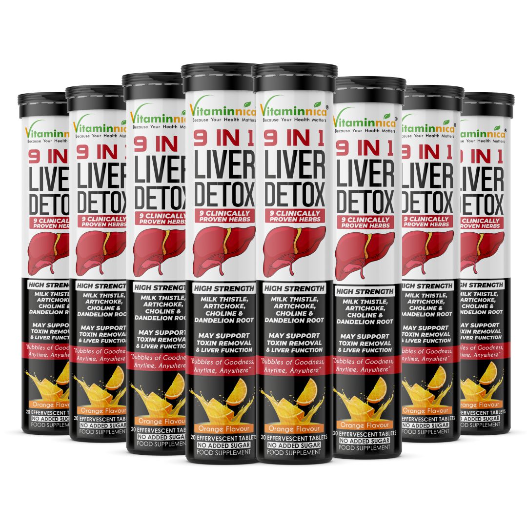 Vitaminnica 9-in-1 Liver Detox Effervescent Tablets – Advanced Liver Cleanse- 20 Effervescent Tablets