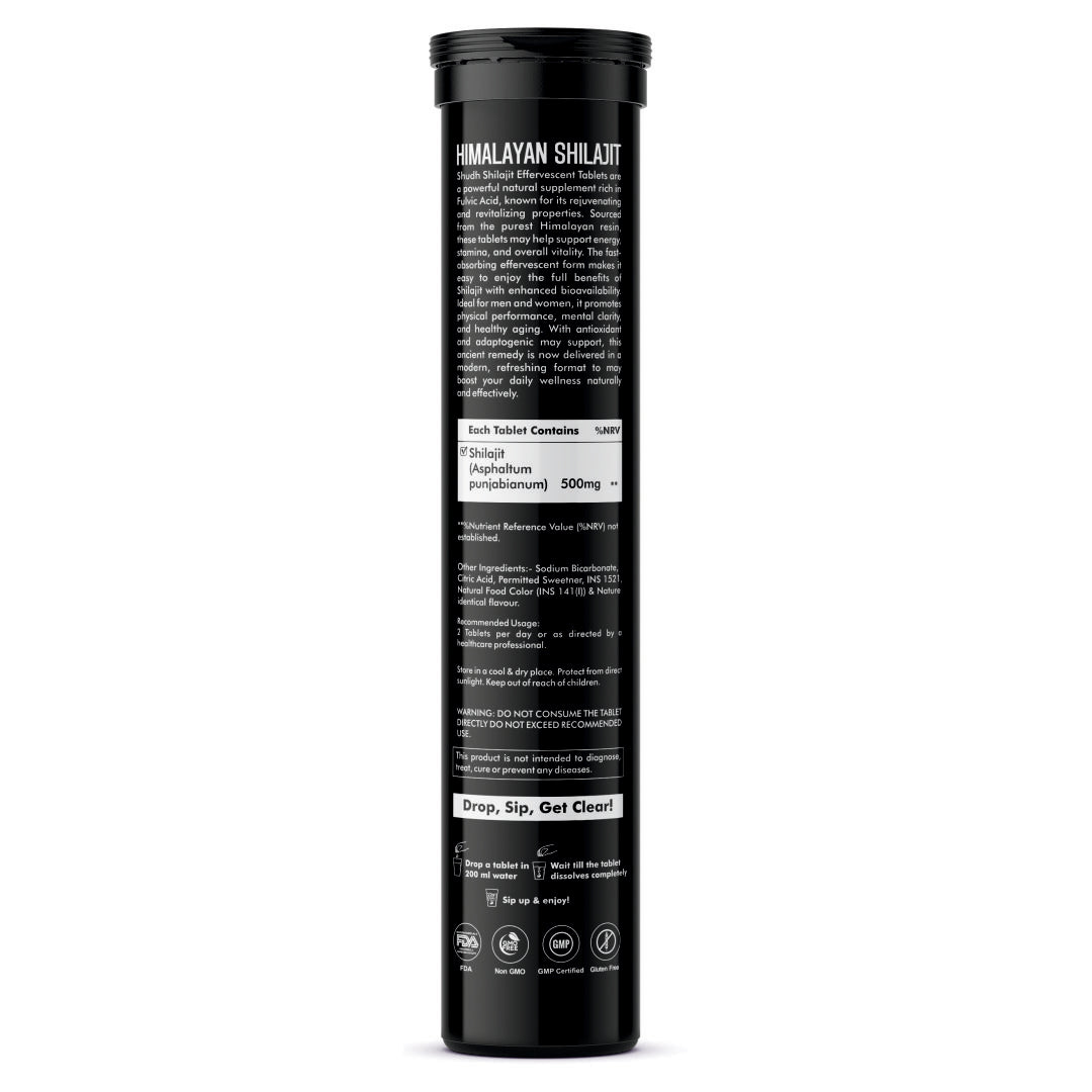 Vitaminnica Shilajit- 20 Effervescent Tablets – Natural Energy, Strength & Stamina Booster for Men & Women | Himalayan Shilajit Extract with Fulvic Acid for Vitality & Performance