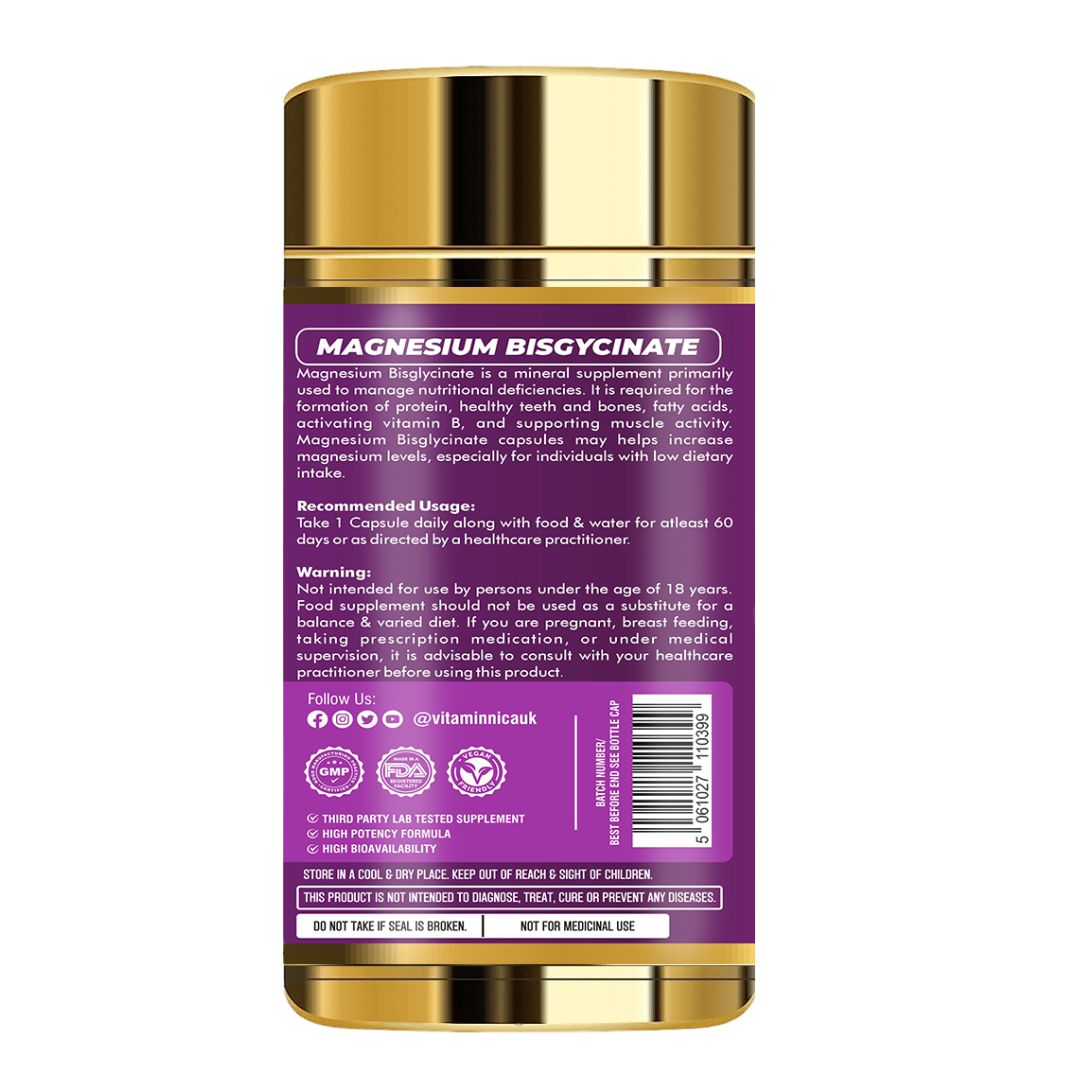 Vitaminnica Magnesium Bisglycinate- 60 Capsules