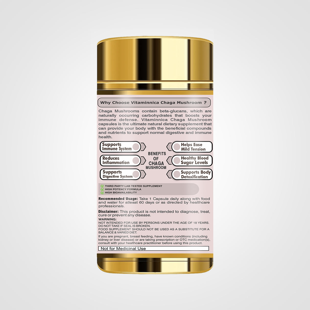 Vitaminnica Chaga Mushroom- 60 Capsules