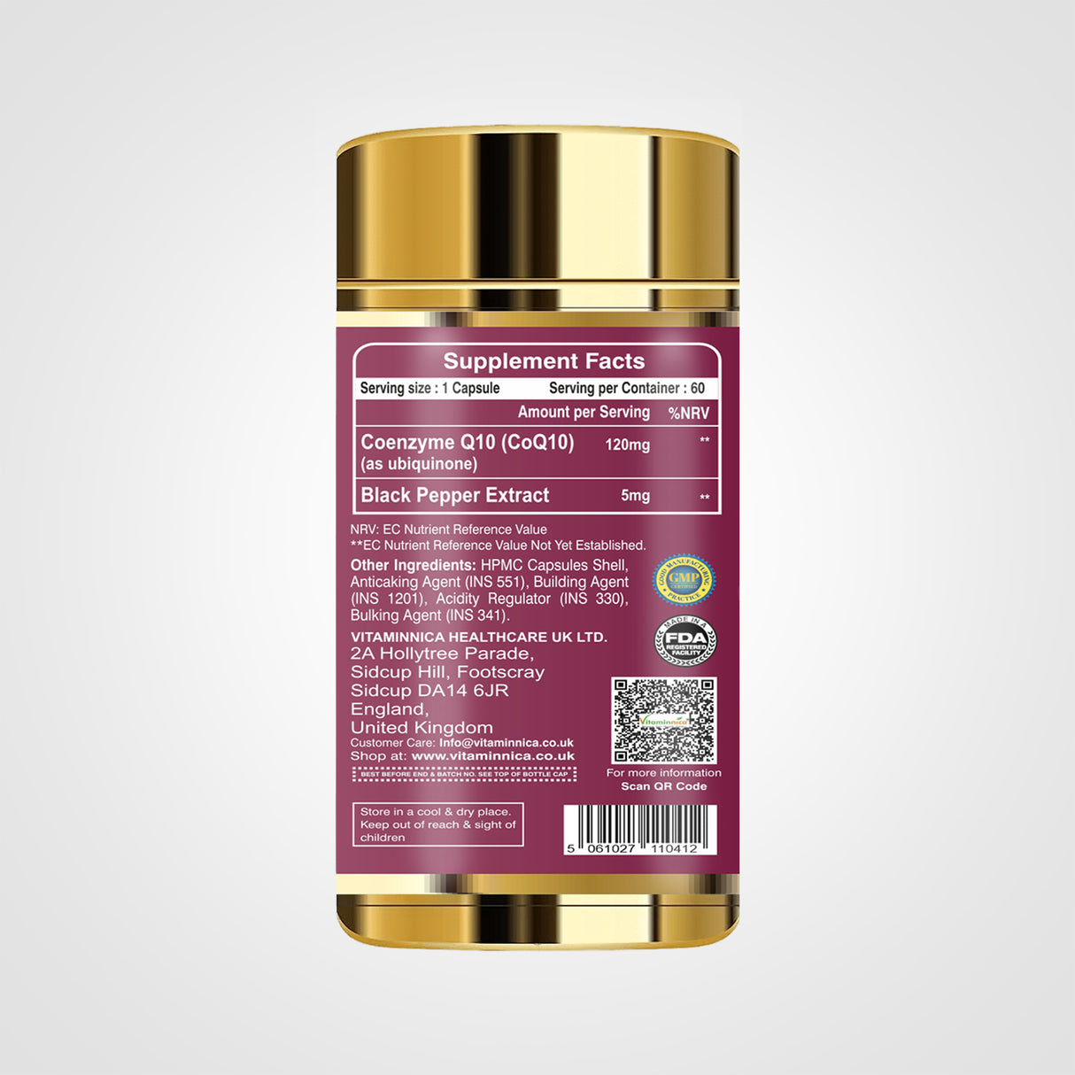 Vitaminnica Coenzyme Q10 120mg- 60 Capsules