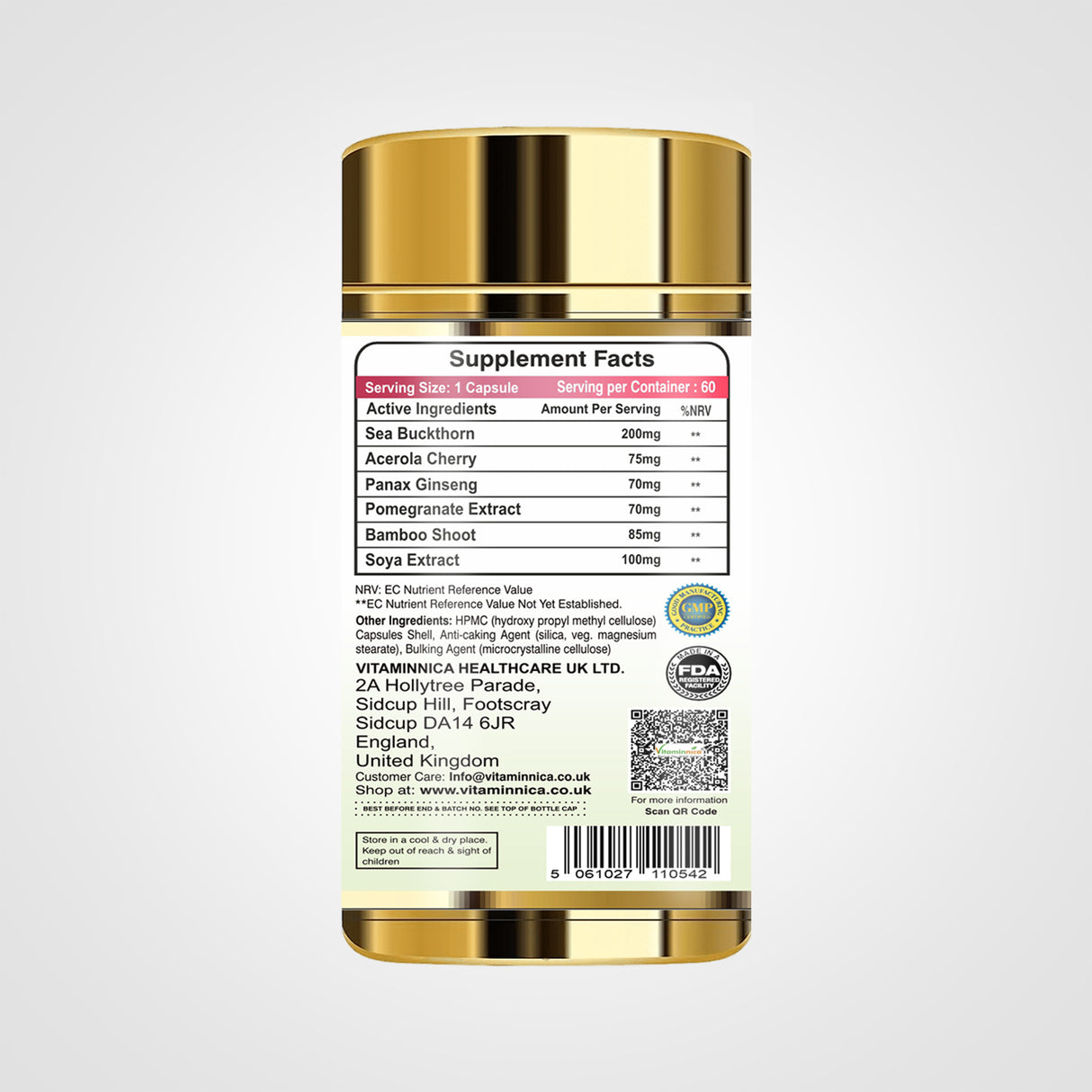 Vitaminnica pflanzliches Kollagen – 60 Kapseln