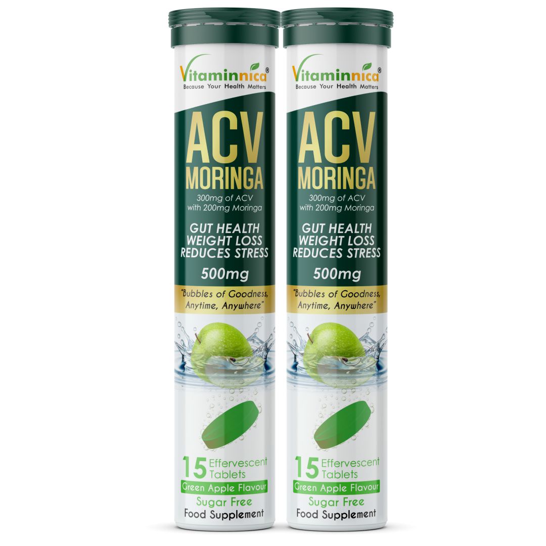 Vitaminnica ACV Moringa Effervescent- 15 Tablets | Supports Digestion, Detox & Weight Management