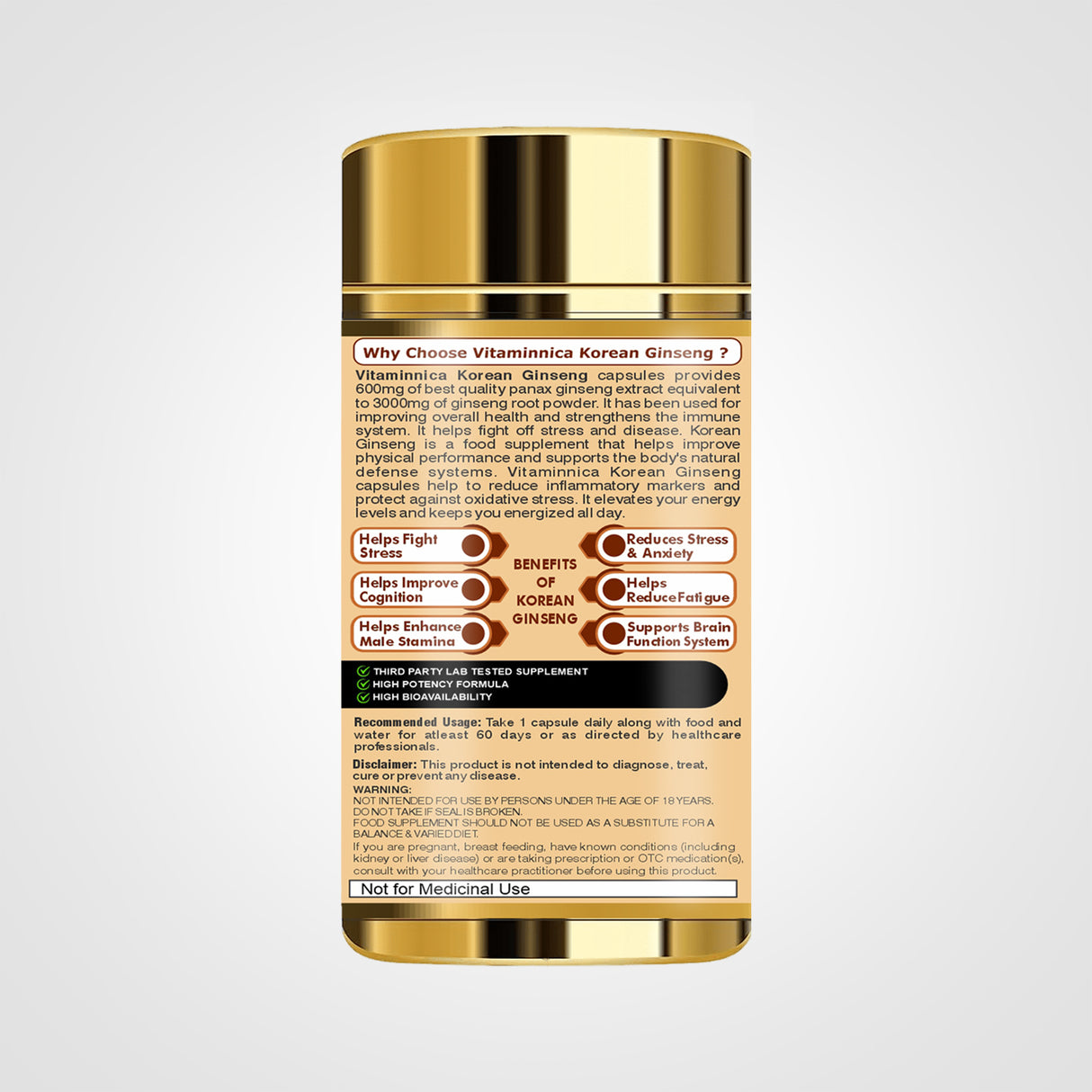 Vitaminnica Korean Ginseng-60 Capsules