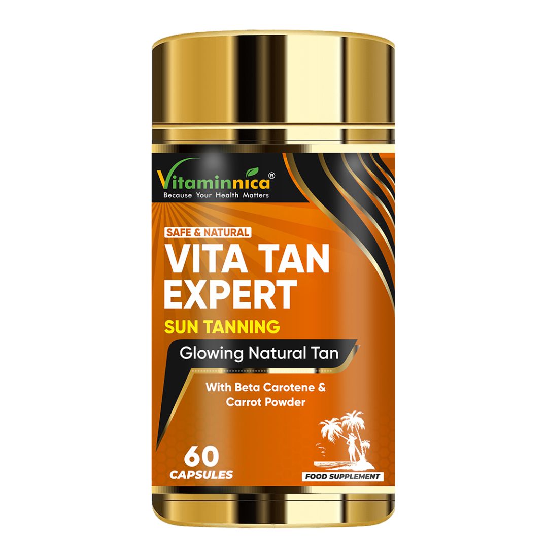 Vitaminnica Vita Tan Expert- Tanning Accelerator- 60 Vegan Capsules | Natural Sun Protector with Beta Carotene