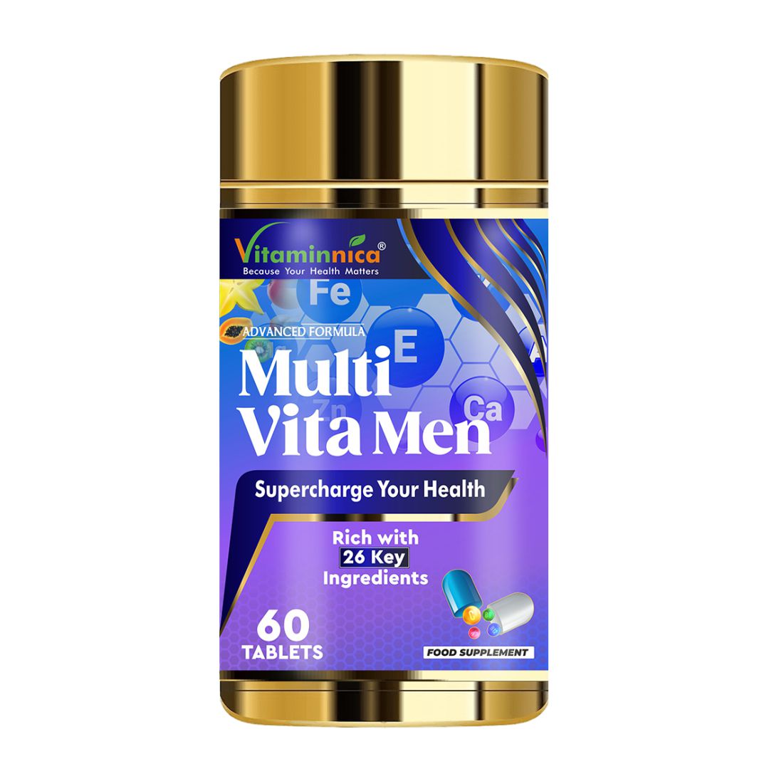 Vitaminnica Multi Vita Men (Multivitamins for Men)- Boosts Strength, Stamina & Immunity- 60 Tablets