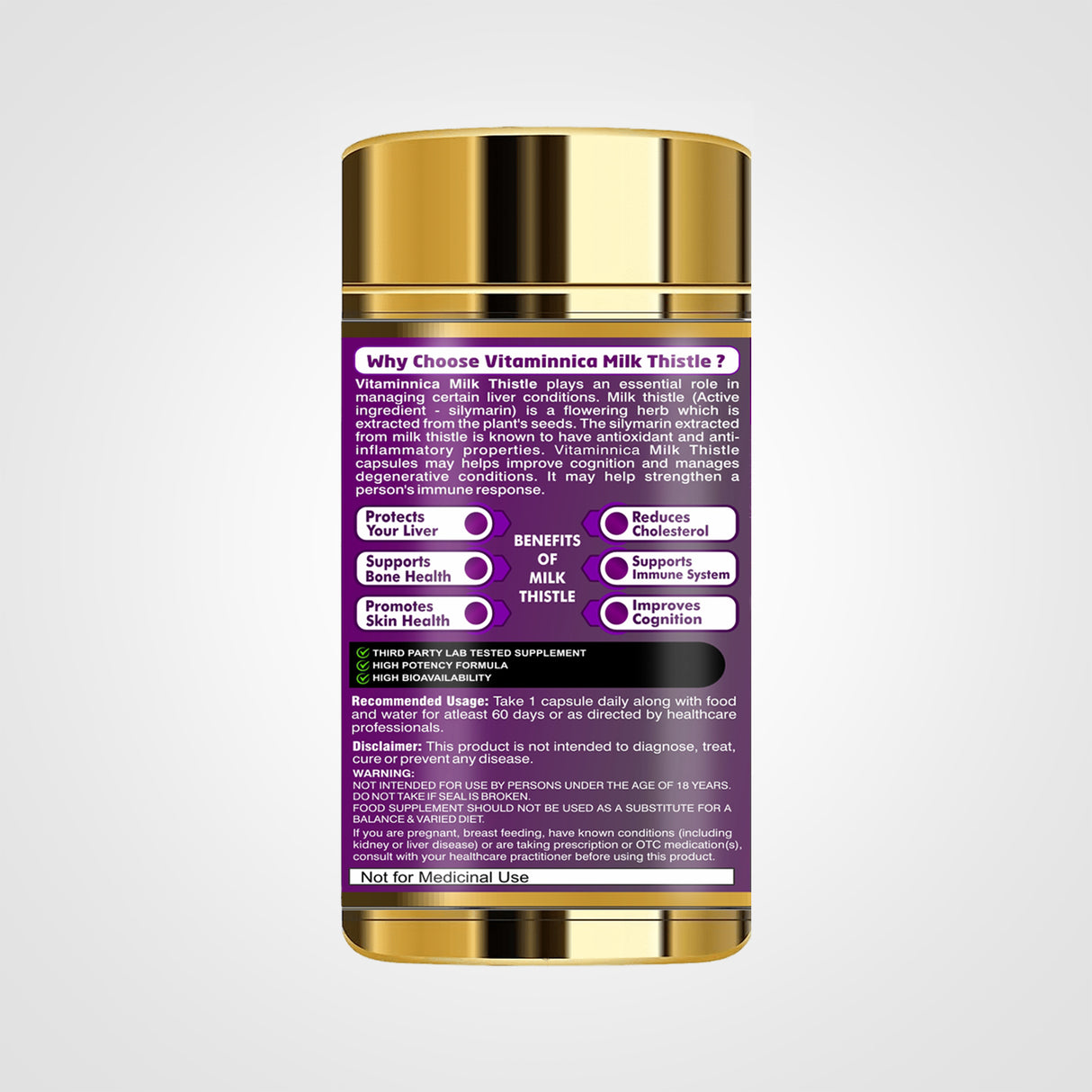 Vitaminnica Mariendistel – Natürliche Leberunterstützung – 60 Kapseln