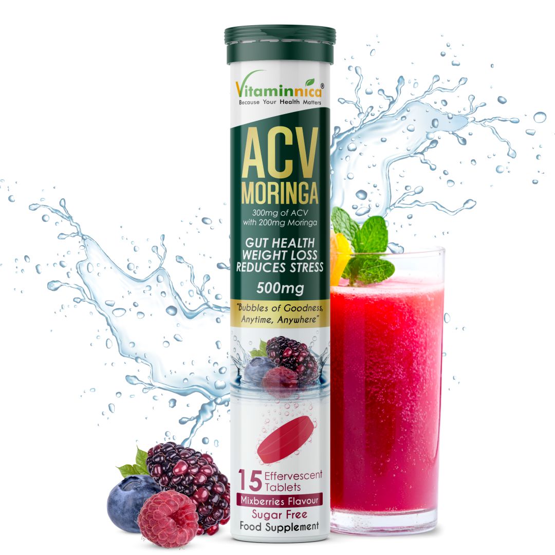 Vitaminnica ACV Moringa Effervescent- 15 Tablets | Supports Digestion, Detox & Weight Management