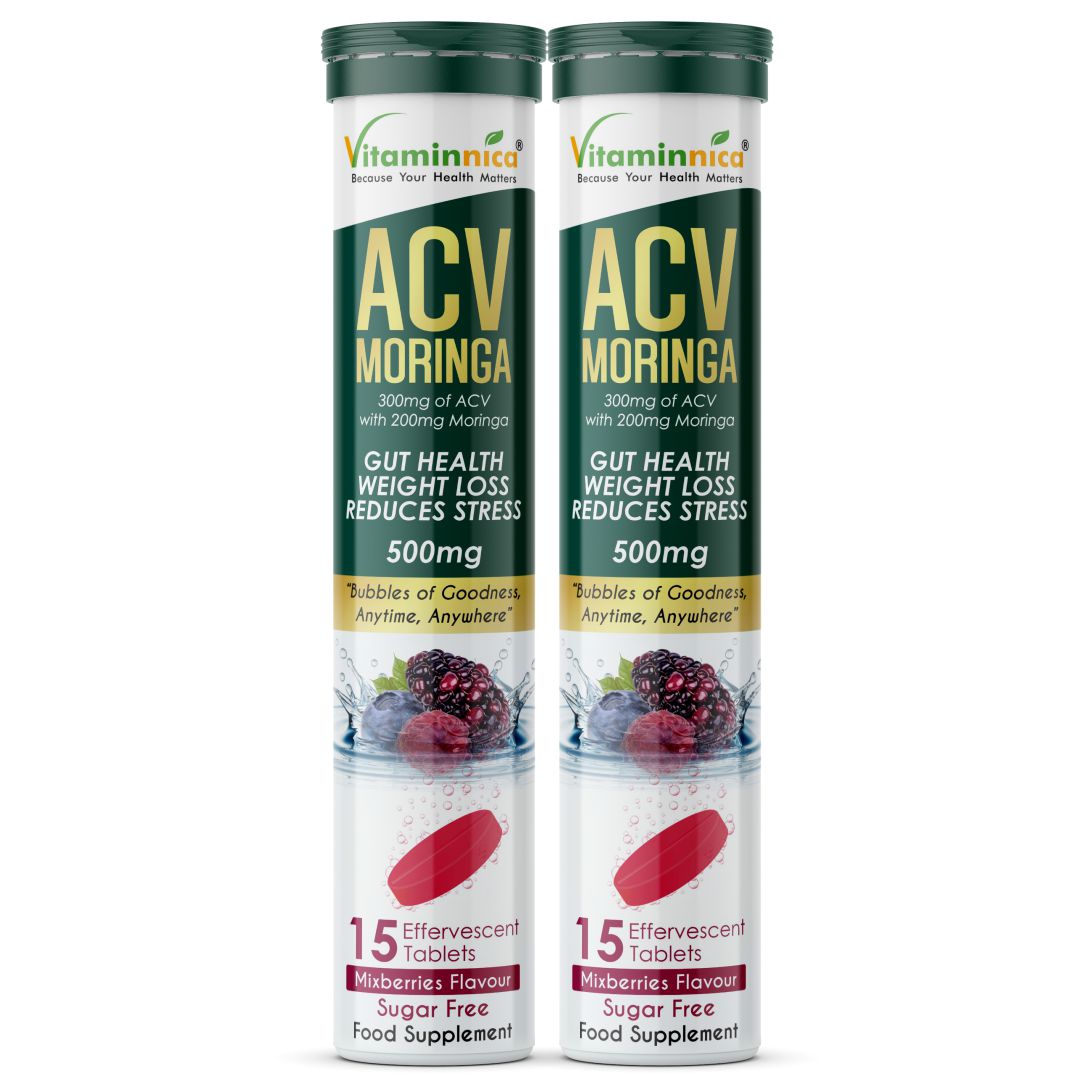 Vitaminnica ACV Moringa Effervescent- 15 Tablets | Supports Digestion, Detox & Weight Management