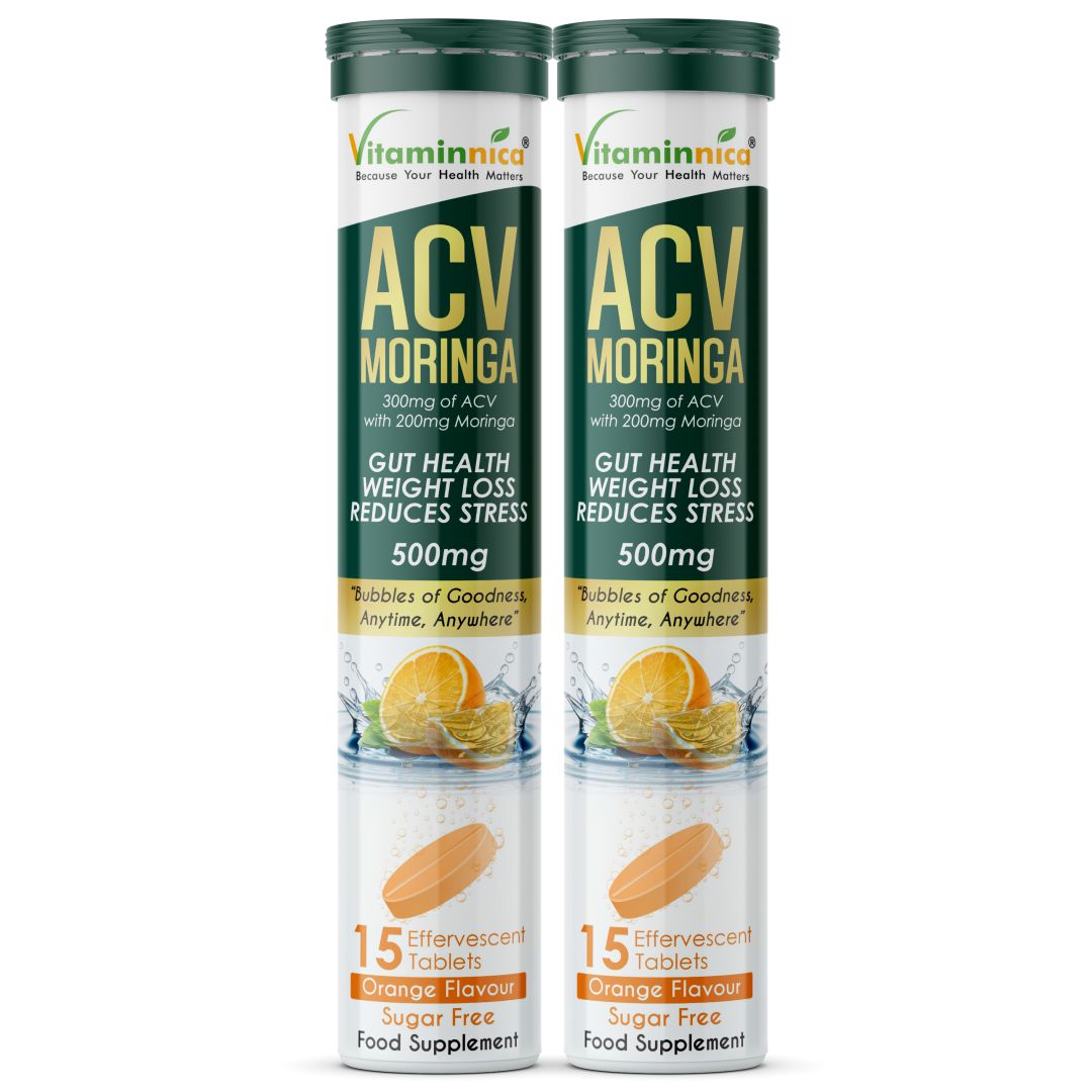 Vitaminnica ACV Moringa Effervescent- 15 Tablets | Supports Digestion, Detox & Weight Management