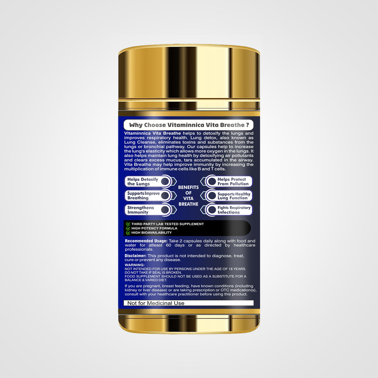 Vitaminnica Vita Breathe: Most Recommended For Lungs Support -60 Capsules